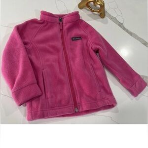 Columbia Girls Pink Fleece Jacket Full Zip Size 18-24 Months Soft Warm Coat